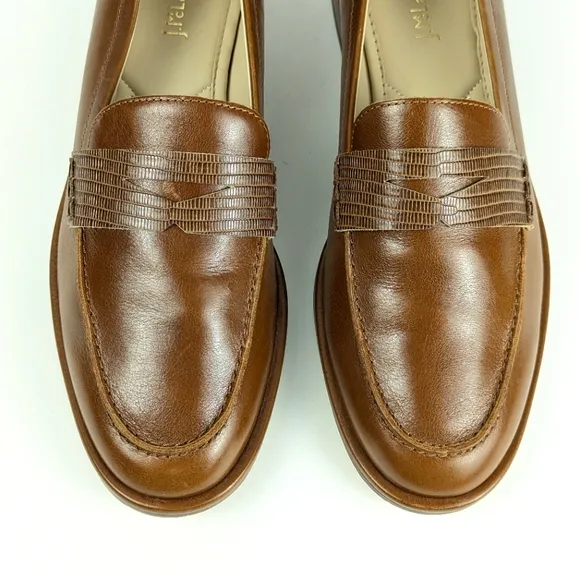 NEW J.Mclaughlin Concetta Leather Loafers Toasted Nutmeg Brown Size 8
