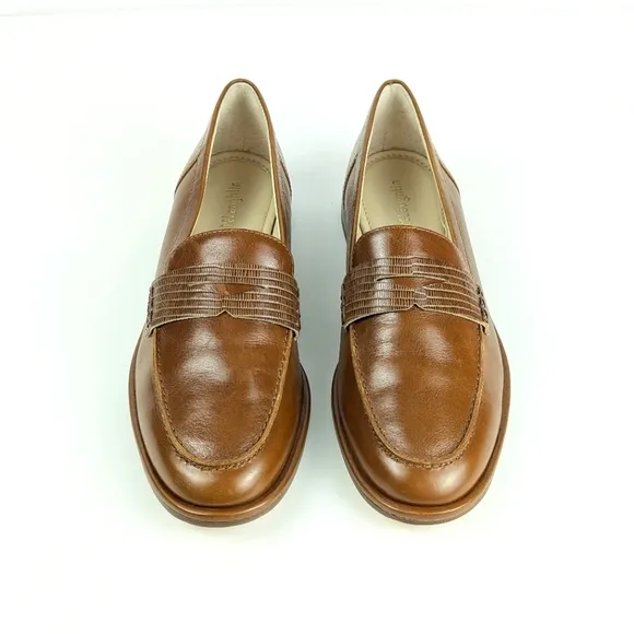 NEW J.Mclaughlin Concetta Leather Loafers Toasted Nutmeg Brown Size 8