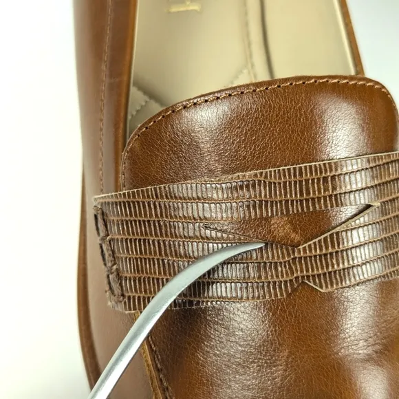 NEW J.Mclaughlin Concetta Leather Loafers Toasted Nutmeg Brown Size 8
