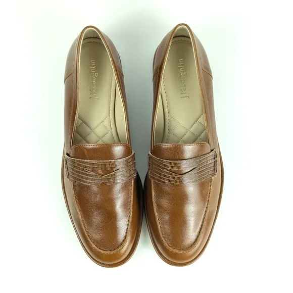 NEW J.Mclaughlin Concetta Leather Loafers Toasted Nutmeg Brown Size 8