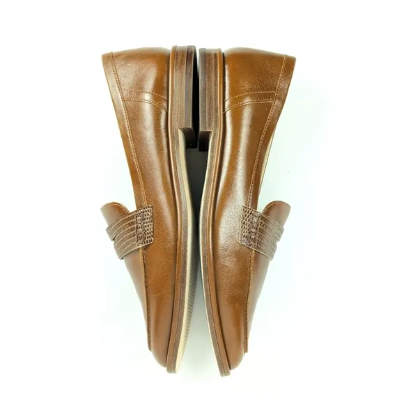 NEW J.Mclaughlin Concetta Leather Loafers Toasted Nutmeg Brown Size 8