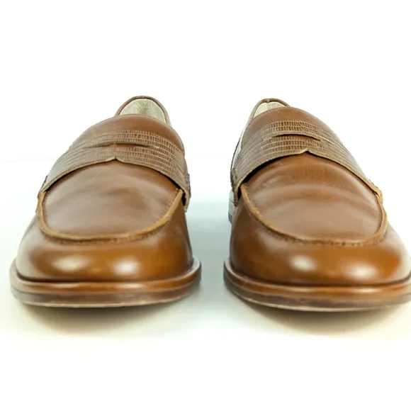 NEW J.Mclaughlin Concetta Leather Loafers Toasted Nutmeg Brown Size 8