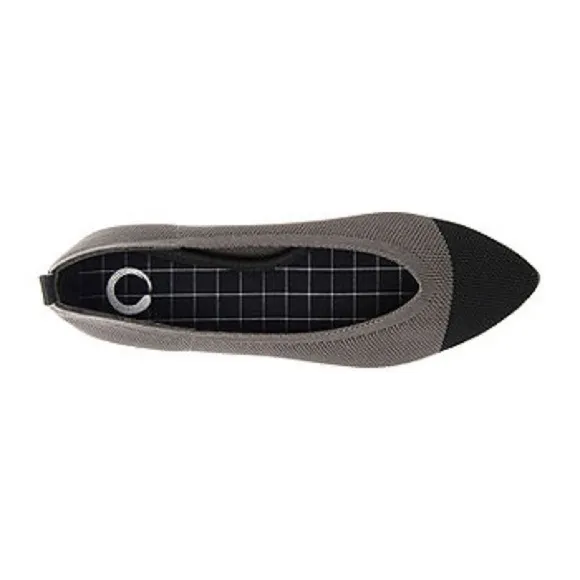 NEW Journee Collection Womens Veata Ballet Flats Gray / Black 8.5