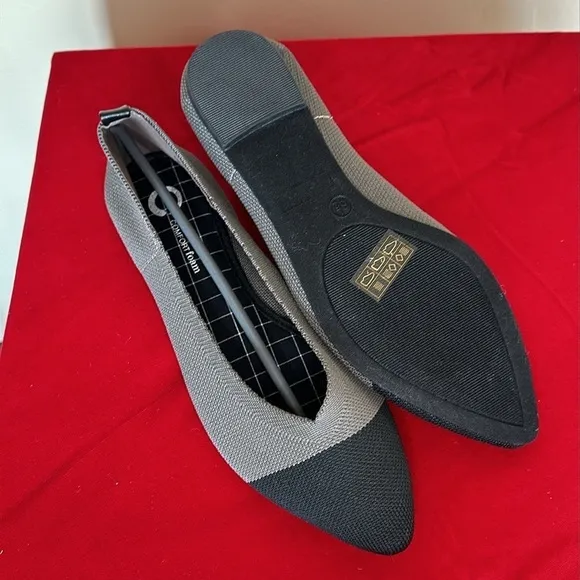 NEW Journee Collection Womens Veata Ballet Flats Gray / Black 8.5