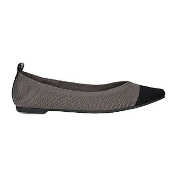 NEW Journee Collection Womens Veata Ballet Flats Gray / Black 8.5