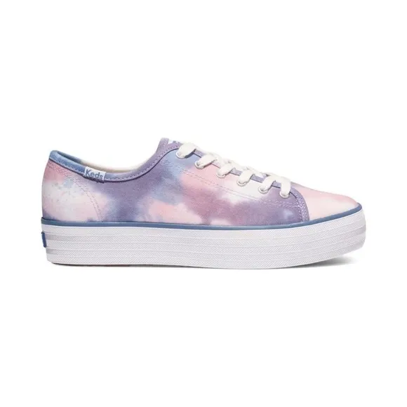 New! Keds Triple Kick Platform Tie Dye Chunky Heel Organic Cotton Sneakers