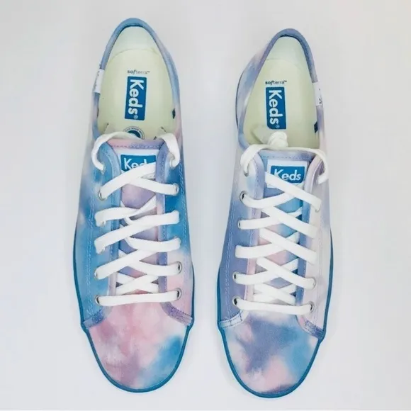 New! Keds Triple Kick Platform Tie Dye Chunky Heel Organic Cotton Sneakers