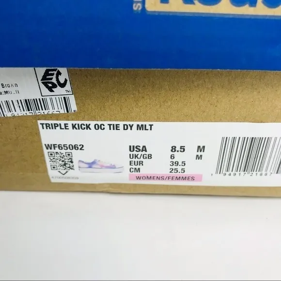 New! Keds Triple Kick Platform Tie Dye Chunky Heel Organic Cotton Sneakers