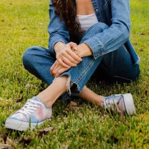 New! Keds Triple Kick Platform Tie Dye Chunky Heel Organic Cotton Sneakers