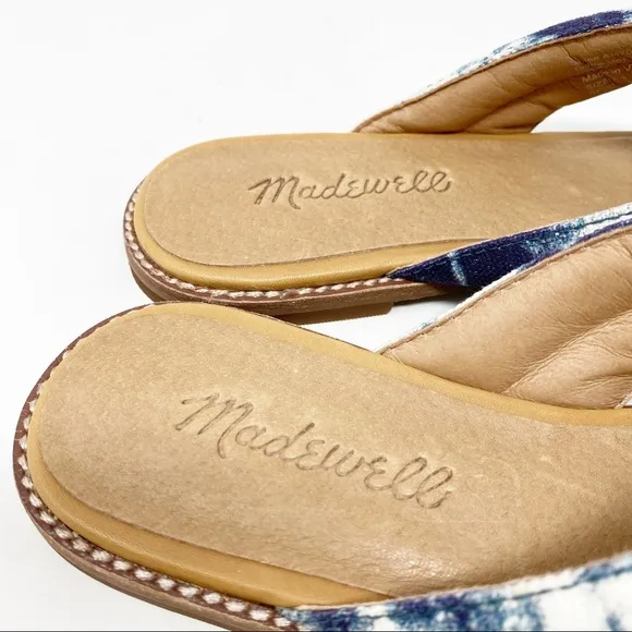 NEW Madewell The Skyler Slide Sandals Blue Tie-Dye