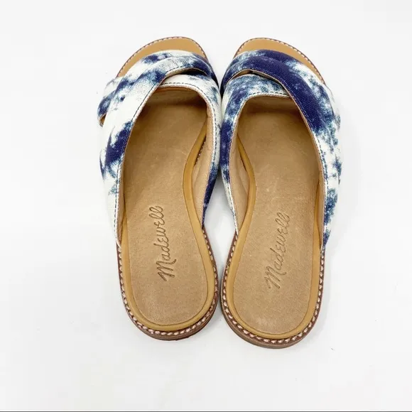 NEW Madewell The Skyler Slide Sandals Blue Tie-Dye