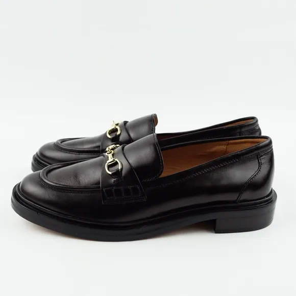 New MADEWELL The Vernon Bit Hardware Loafer in True Black Leather $158 NN868