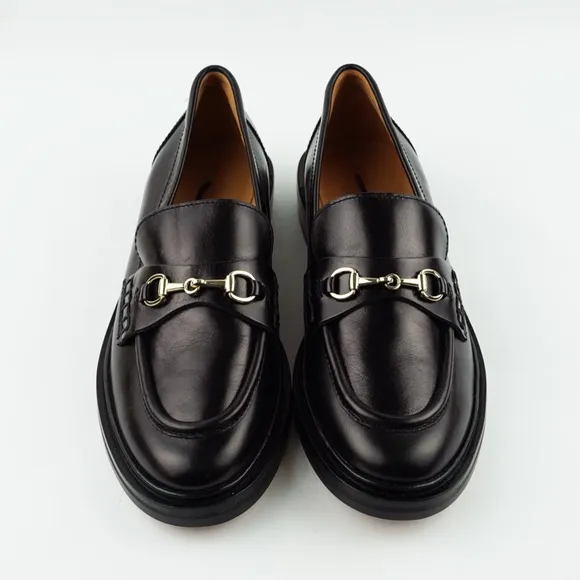 New MADEWELL The Vernon Bit Hardware Loafer in True Black Leather $158 NN868