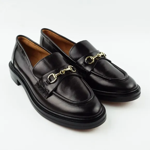 New MADEWELL The Vernon Bit Hardware Loafer in True Black Leather $158 NN868