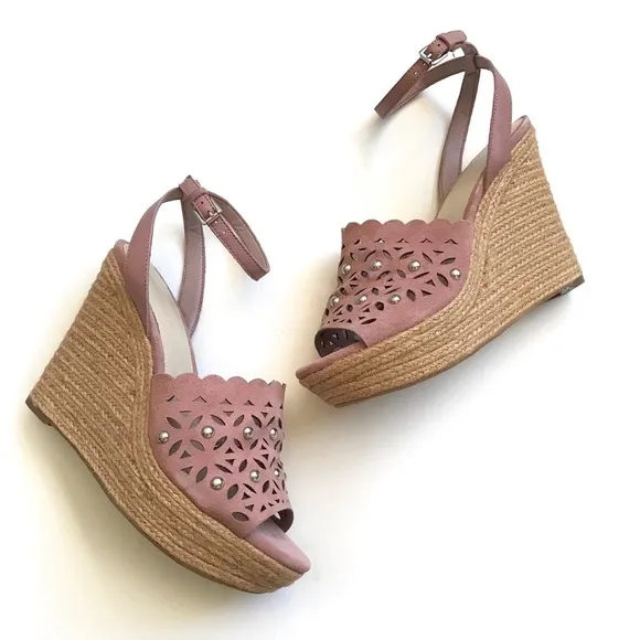 New Marc Fisher pink espadrilles wedges