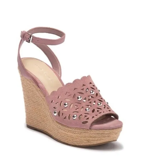 New Marc Fisher pink espadrilles wedges