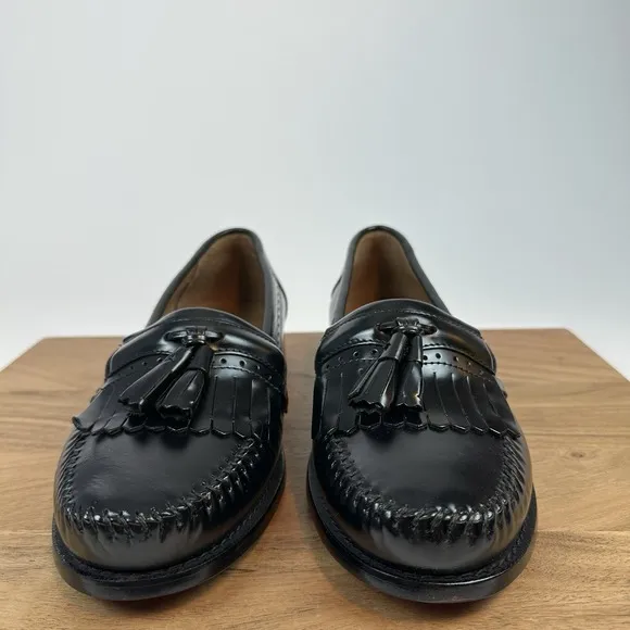New NIB Mens Weejuns Bass Jeremy Black Leather Dress Shoes Loafers Size 9.5 W
