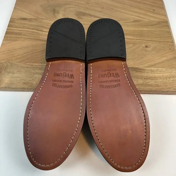 New NIB Mens Weejuns Bass Jeremy Black Leather Dress Shoes Loafers Size 9.5 W