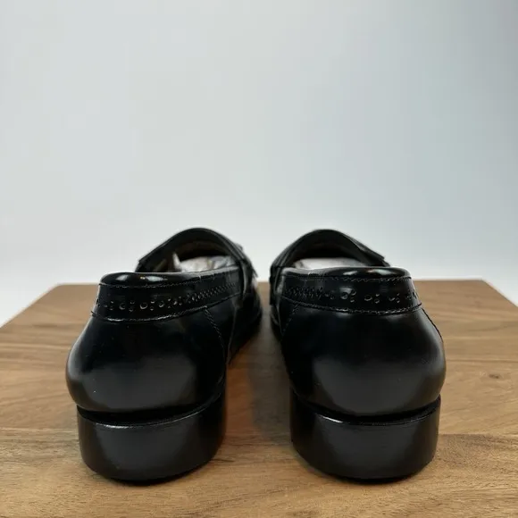 New NIB Mens Weejuns Bass Jeremy Black Leather Dress Shoes Loafers Size 9.5 W
