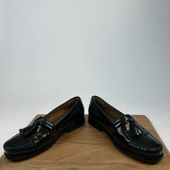 New NIB Mens Weejuns Bass Jeremy Black Leather Dress Shoes Loafers Size 9.5 W