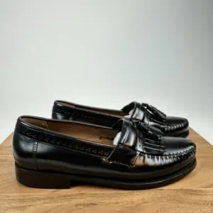 New NIB Mens Weejuns Bass Jeremy Black Leather Dress Shoes Loafers Size 9.5 W