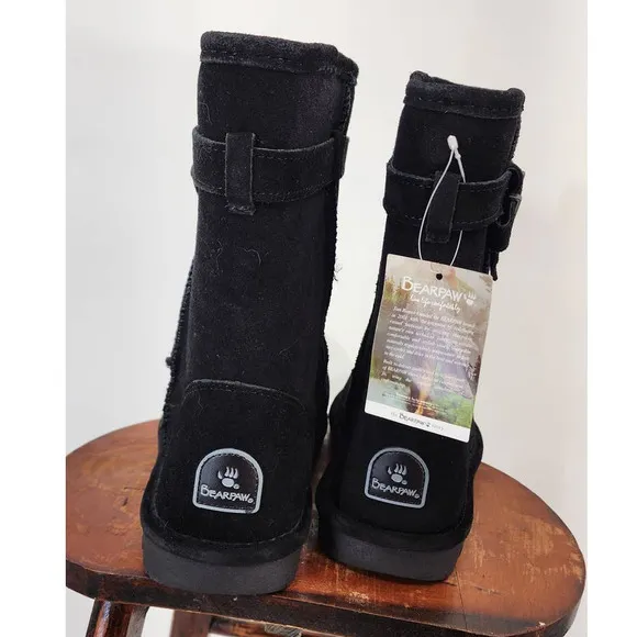 NEW NWT Bearpaw Val‎ Black Warm Comfort Snow Boots Size 10
