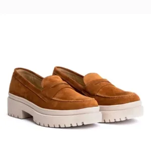 NEW Portland Leather Patina Zoe Slip On Suede Penny Loafers Fawn Brown Size 10.5