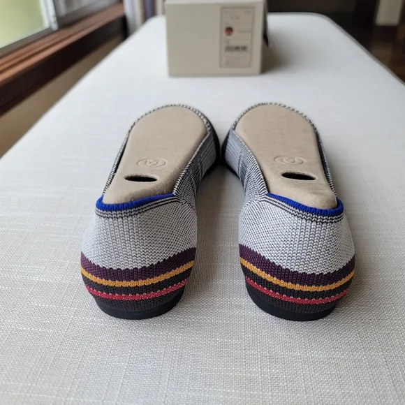 New! Rothy's size 8 Inverse Stripe VIB Points Ballet Flats NIB