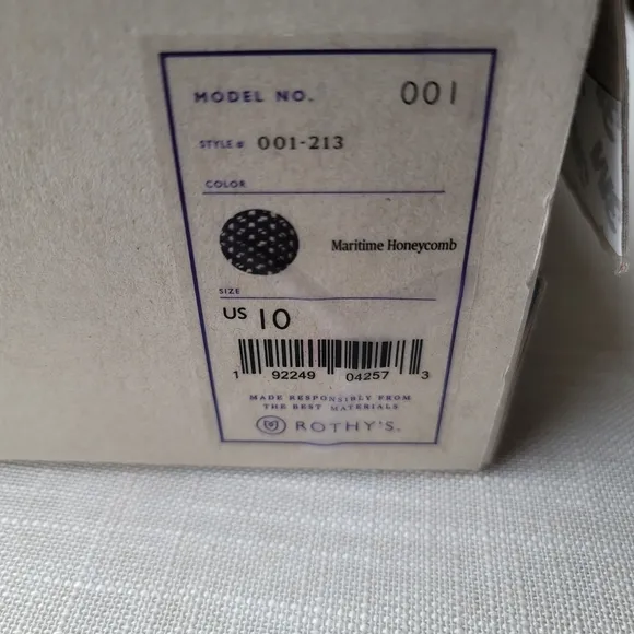 New! Rothy’s sz 10 Navy Blue Maritime Lattice Stitch Honeycomb Ballet Flats
