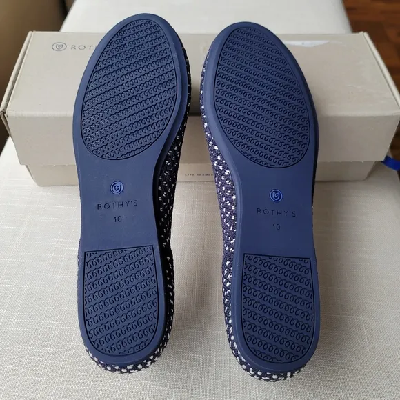 New! Rothy’s sz 10 Navy Blue Maritime Lattice Stitch Honeycomb Ballet Flats
