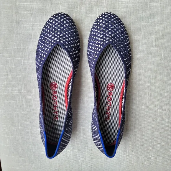 New! Rothy’s sz 10 Navy Blue Maritime Lattice Stitch Honeycomb Ballet Flats