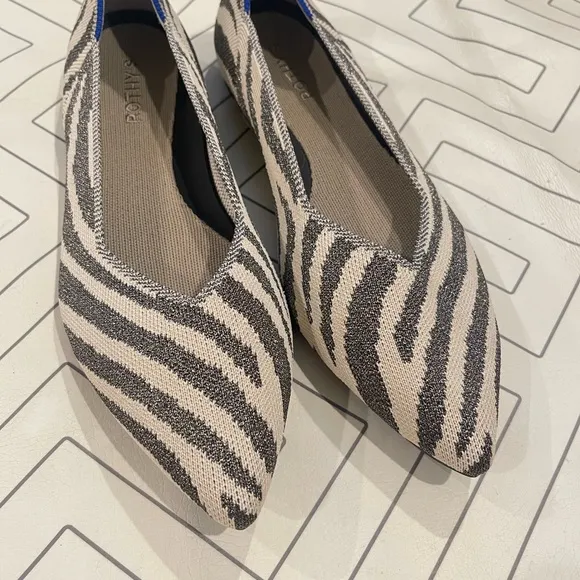 New Rothy's Zebra Pointed Toe Flats