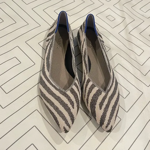 New Rothy's Zebra Pointed Toe Flats
