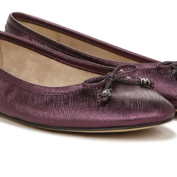 New Sam Edelman Woman’s Felicia Luxe Ballet Flats Size 8.5M Metallic Orchid