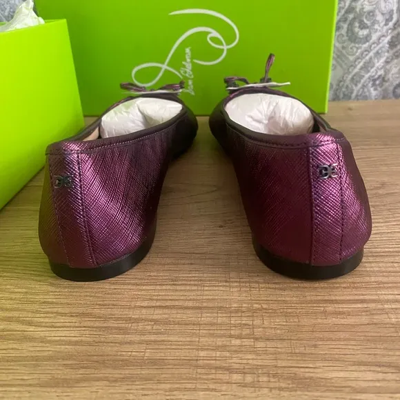 New Sam Edelman Woman’s Felicia Luxe Ballet Flats Size 8.5M Metallic Orchid