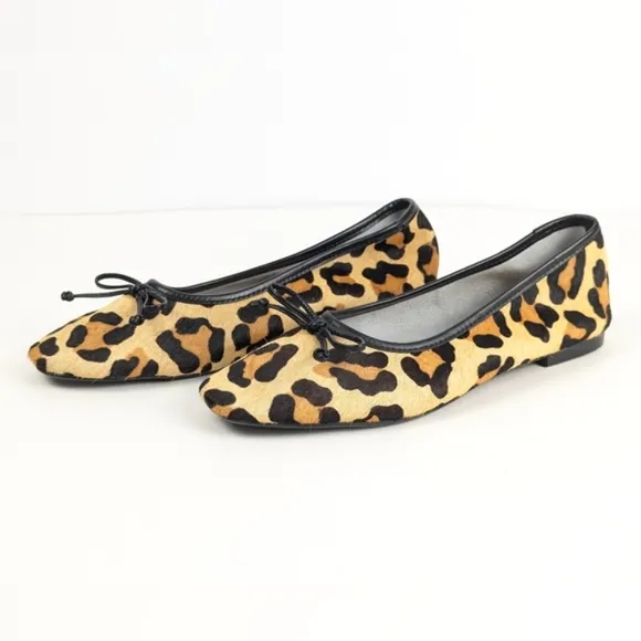NEW Schutz Arissa Leopard Print Pony Hair Ballet Flats Size 8