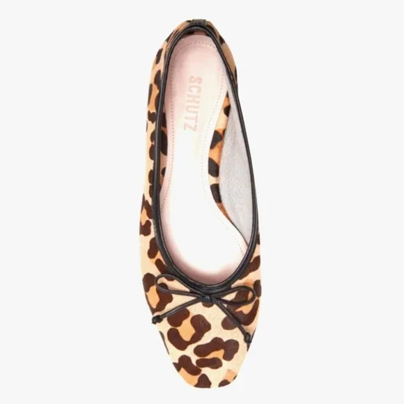 NEW Schutz Arissa Leopard Print Pony Hair Ballet Flats Size 8