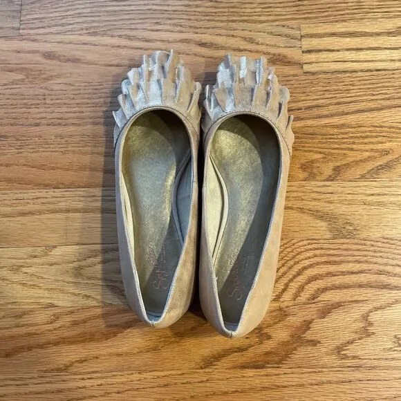 New Seychelles Anthropologie pointed toe flats gold metallic size 7.5