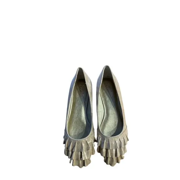 New Seychelles Anthropologie pointed toe flats gold metallic size 7.5