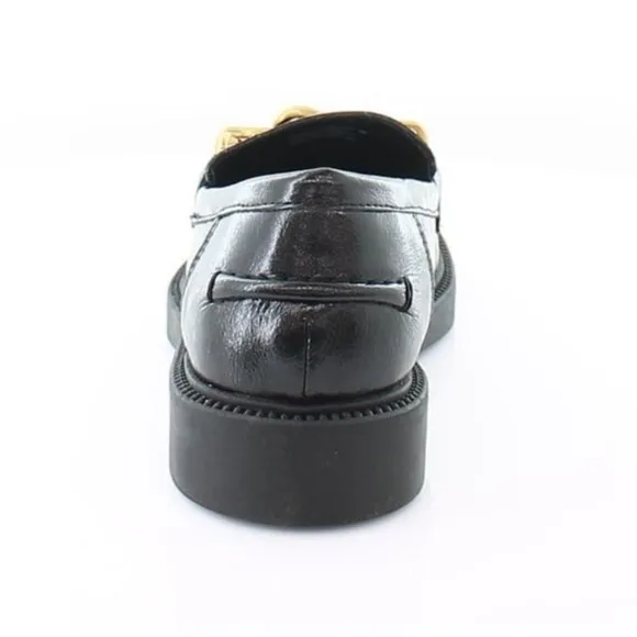 NEW Steve Madden Karmine Black Leather Chain Loafers