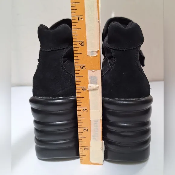 NEW Vintage suede double platform sneaker harajuku creeper goth punk rock chunky