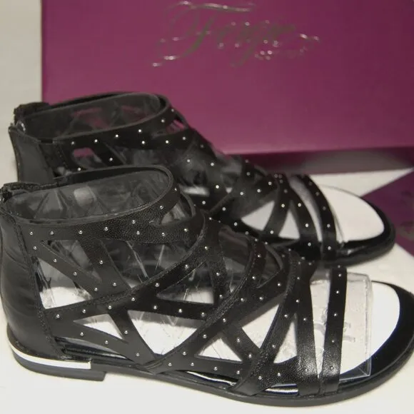 NIB Fergie Crazy Flat Sandals - Women US Size: 8M - Black