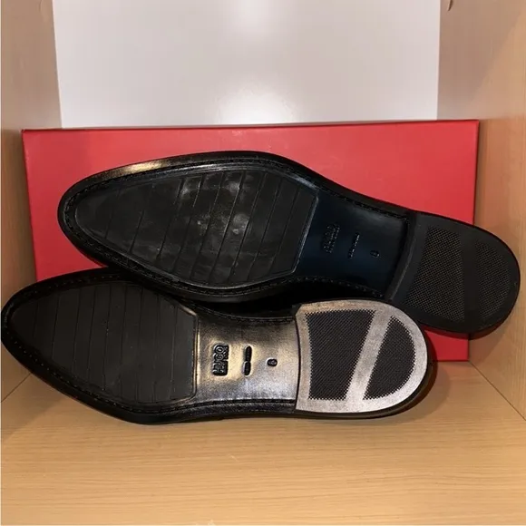 NIB Hugo Boss Men’s Black Leather Penny Loafers - Size 9