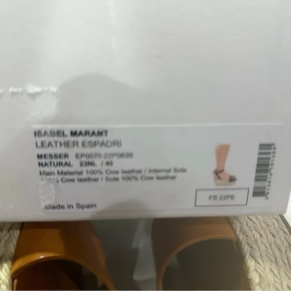 NIB Isabel Marantz Melyz Leather Messer Espadrilles Leather  Platform Sandals 40
