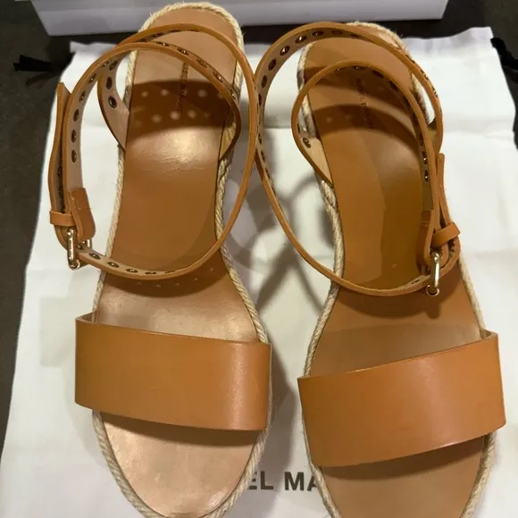 NIB Isabel Marantz Melyz Leather Messer Espadrilles Leather  Platform Sandals 40