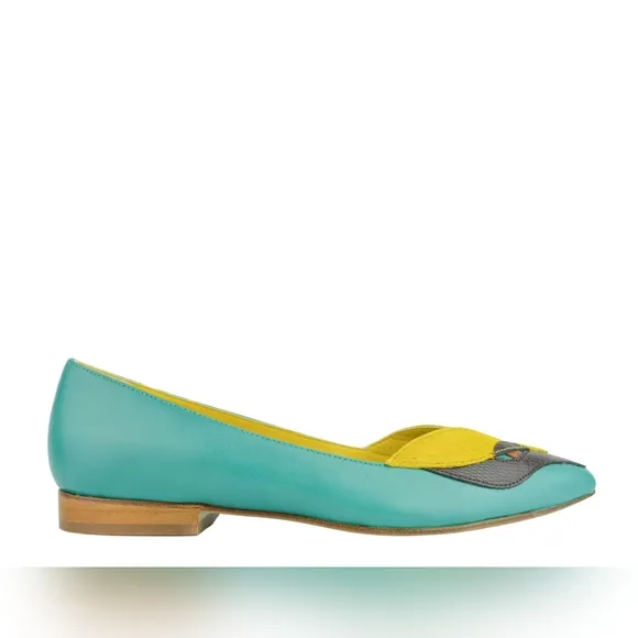 NIB M Missoni Snakeprint paneled leather ballet flats