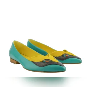 NIB M Missoni Snakeprint paneled leather ballet flats