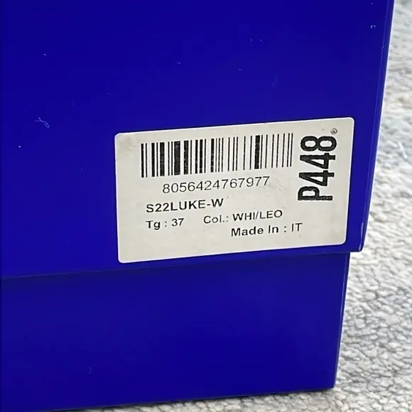 NIB P448 Luke White Pink Leopard Platform Sneakers Sz 37