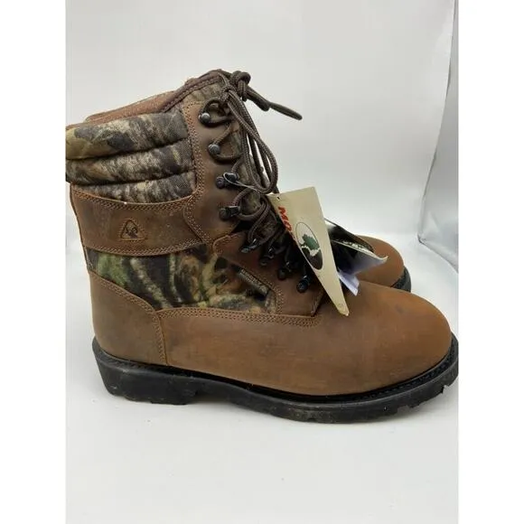 NIB Rocky Boots Mens Sz 10.5 Scout Waterproof Insulated Leather/Nylon Camo Brown