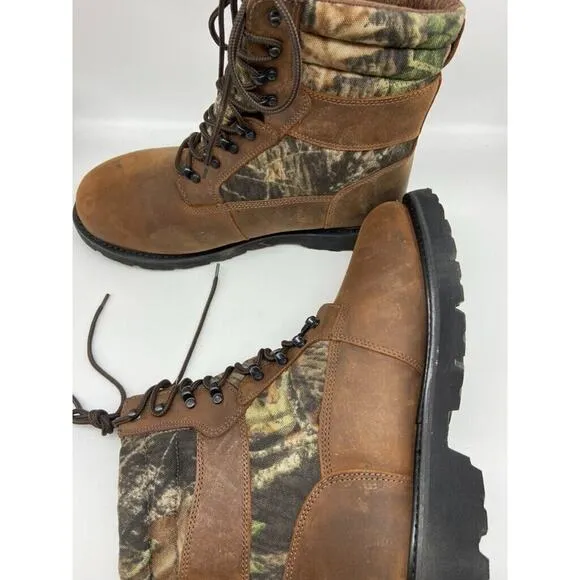 NIB Rocky Boots Mens Sz 10.5 Scout Waterproof Insulated Leather/Nylon Camo Brown